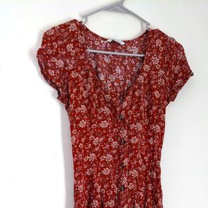 American Eagle Mid Calf Length Boho Floral Dress Size XS